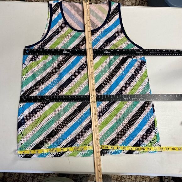 PICADILLY, Women’s multicolored top,XL, sleeveless, lined,open weave - Picture 5 of 6